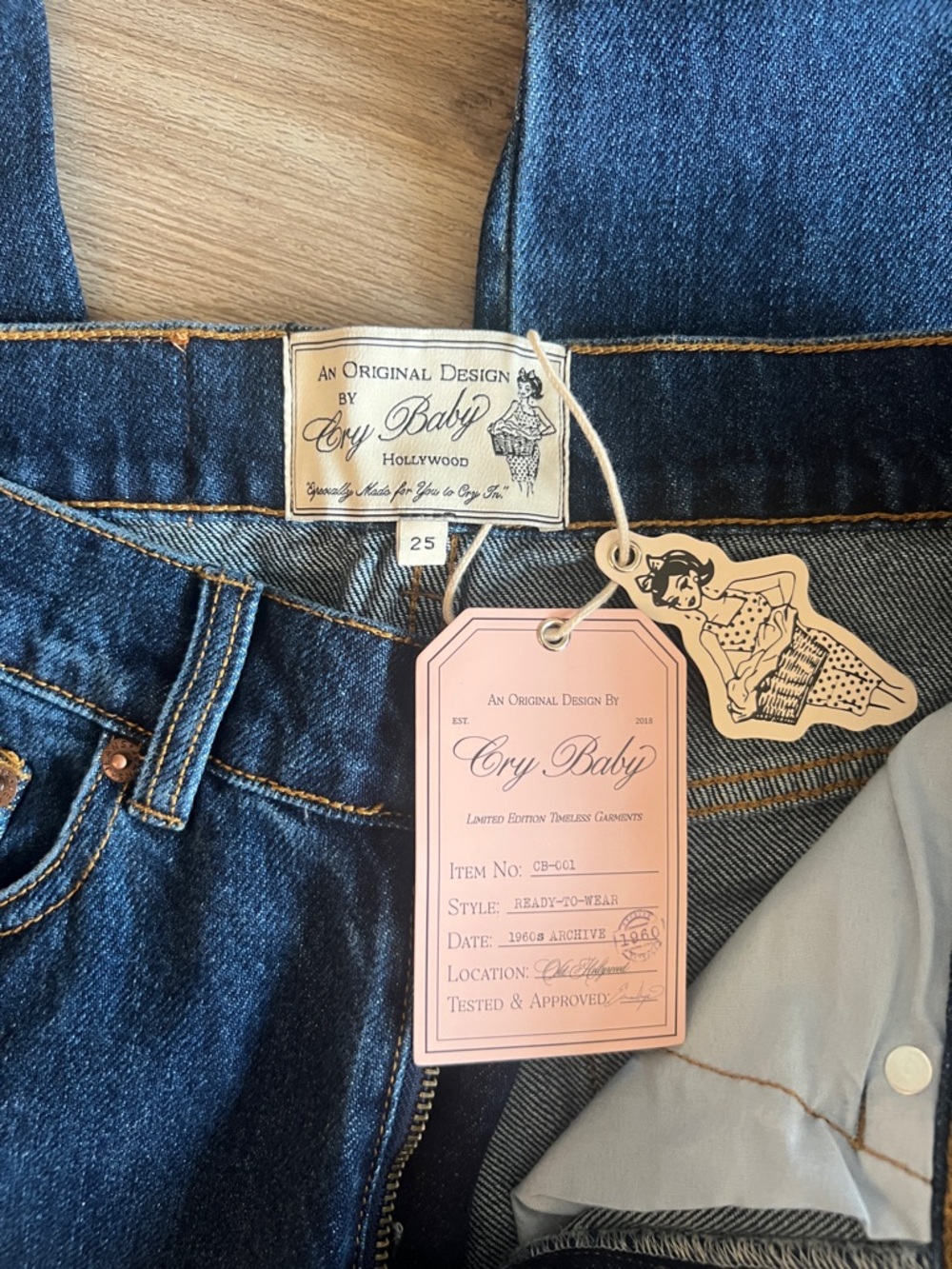 NWT Cry Baby Hollywood 1960s Archive High Rise Straight Leg Jeans